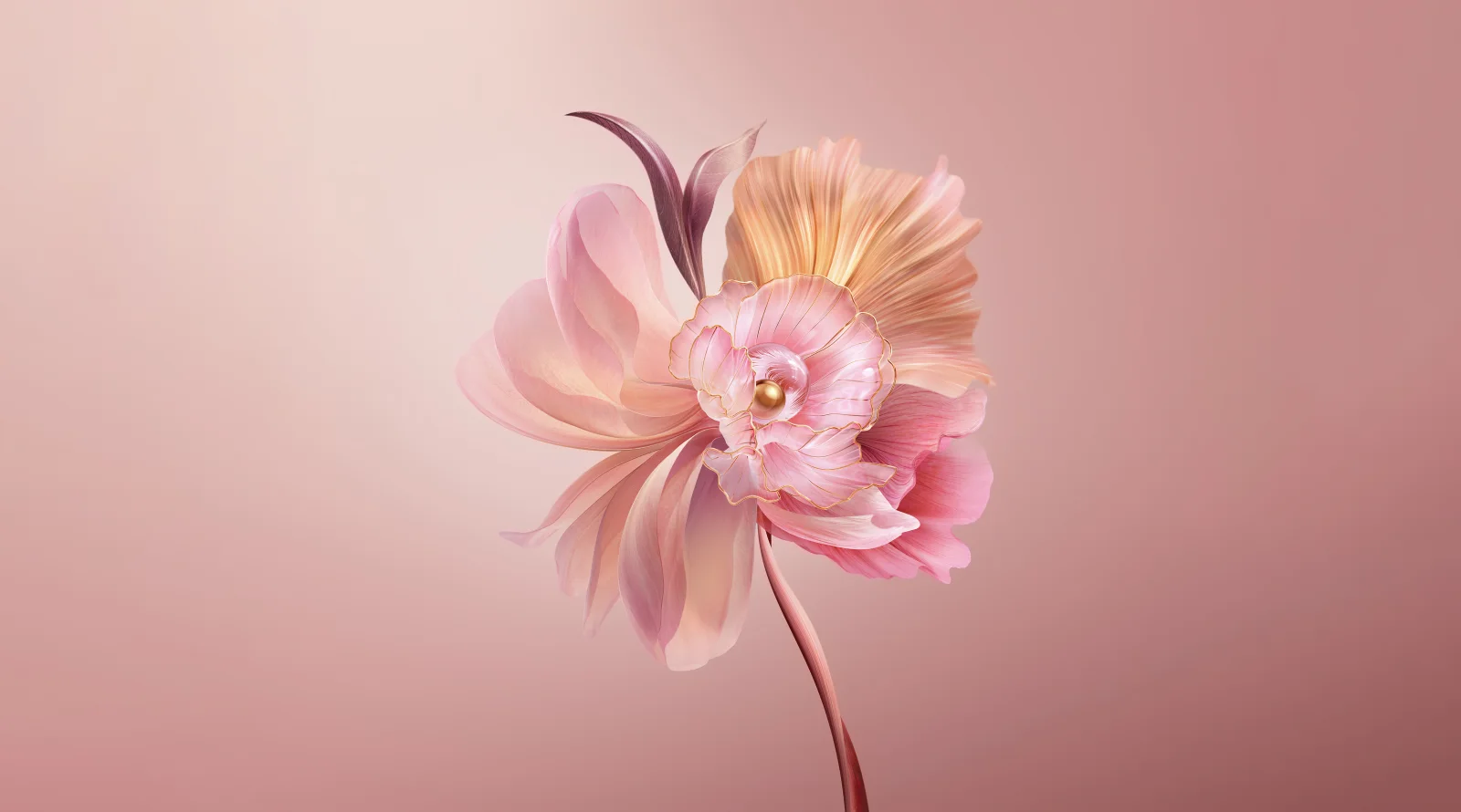 Abstrakte Blume Pastellrot