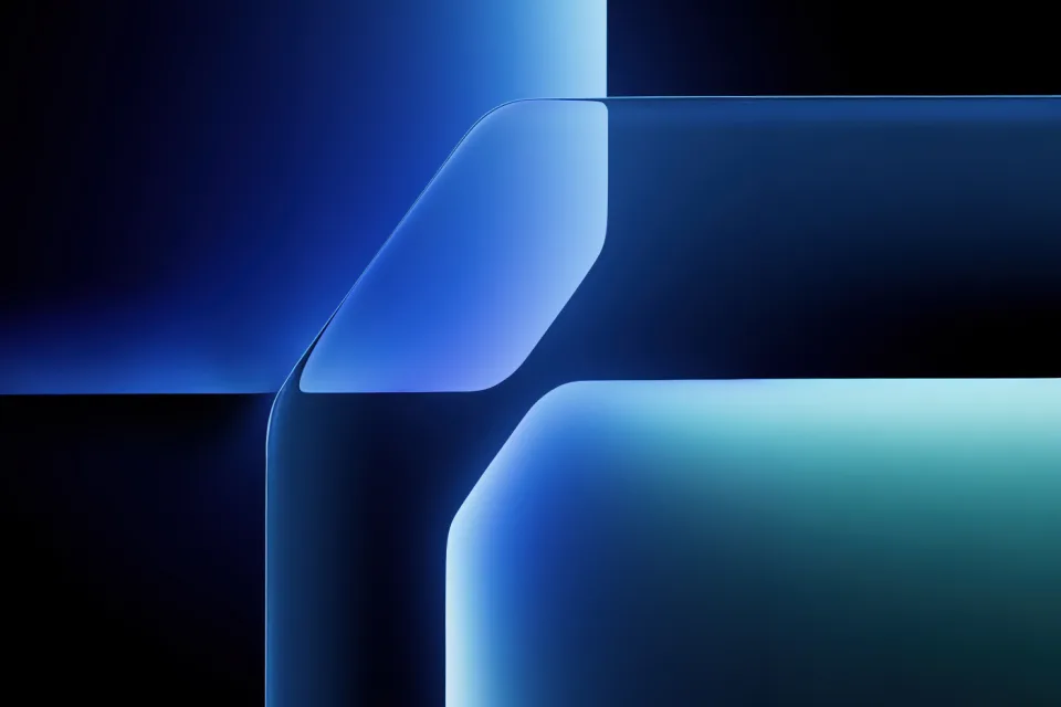 Blaue Abstraktion geometrisch