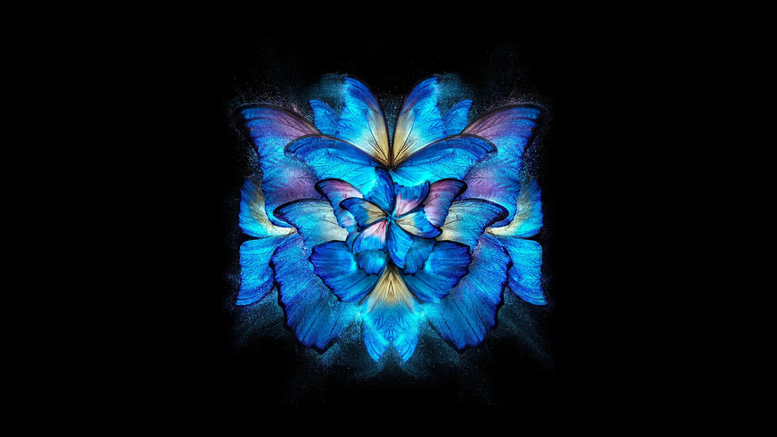 Blaue Abstraktion schwarzer Hintergrund
