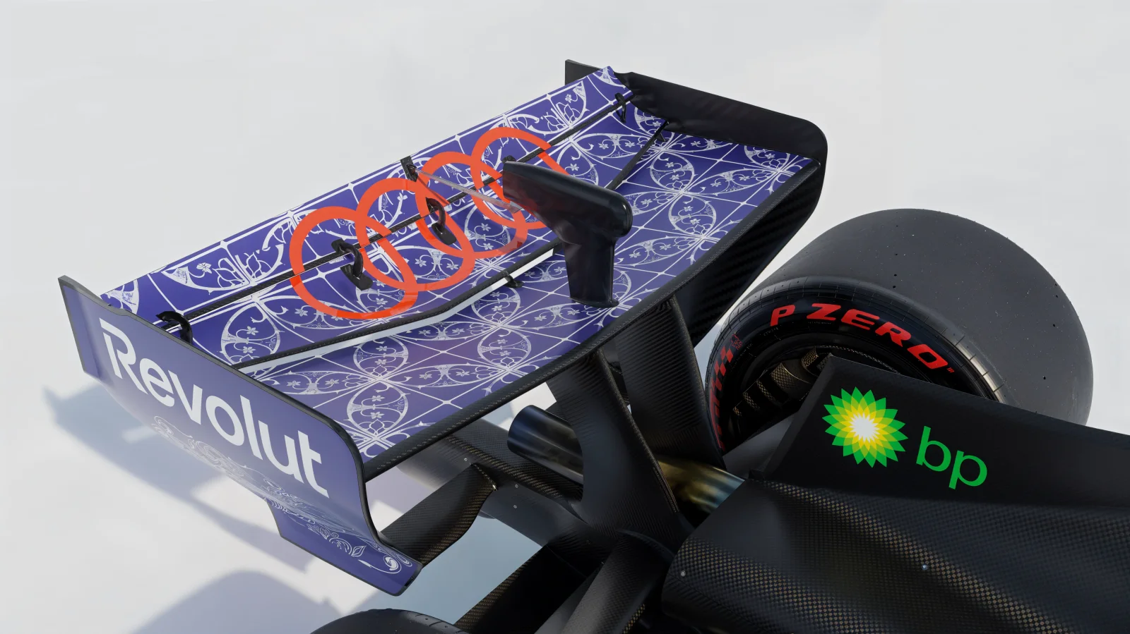 Audi R26 F1 Detail Revolut Wing & Pirelli Tire in 4K