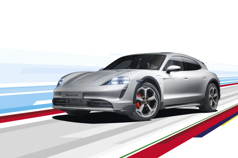 Porsche Taycan 4S Cross Turismo White background