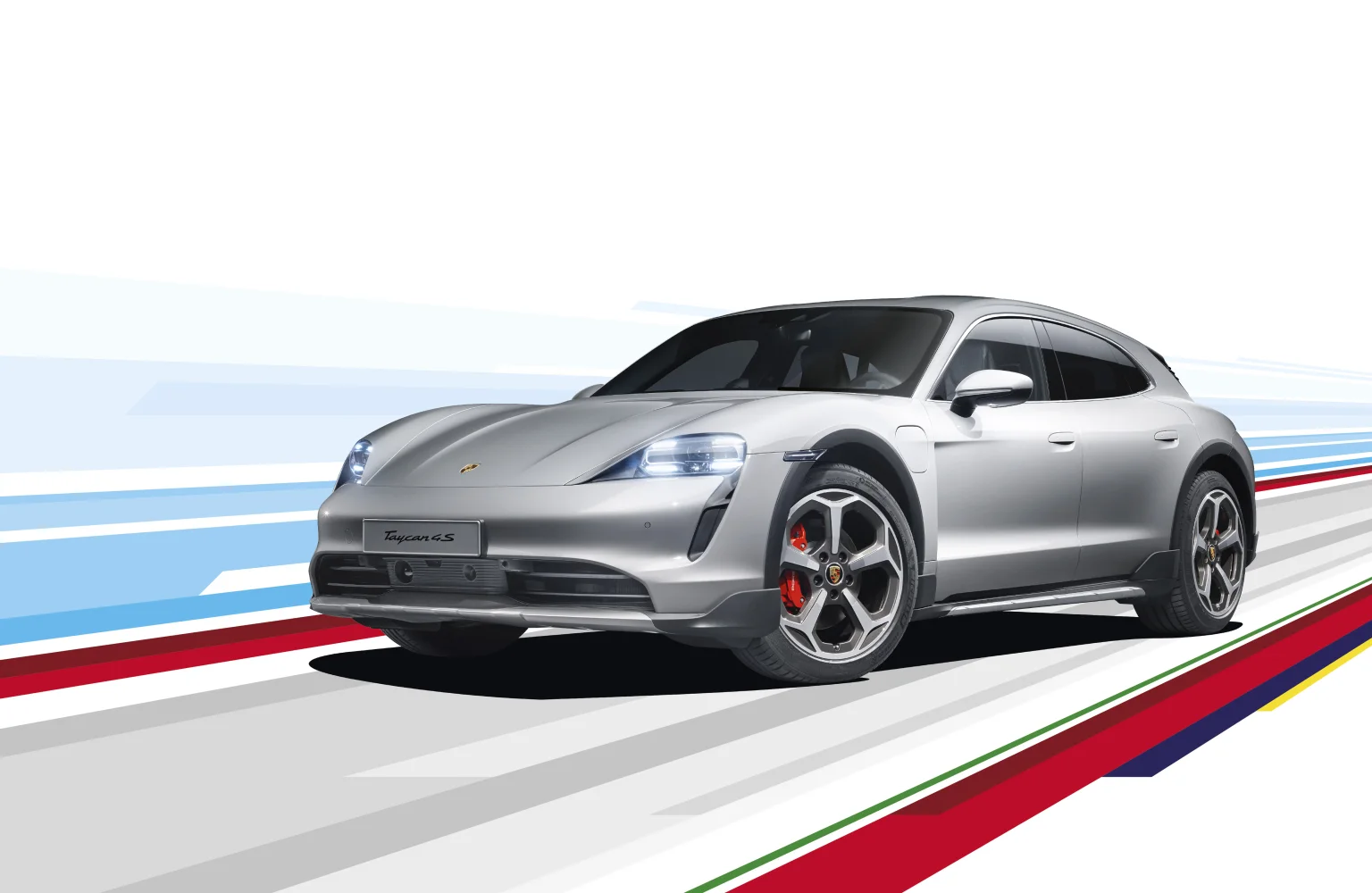 Porsche Taycan 4S Cross Turismo White background