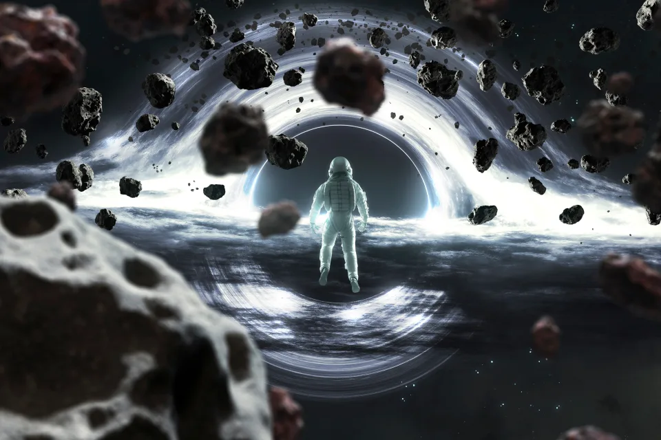 Astronaut Gargantua Schwarz hole