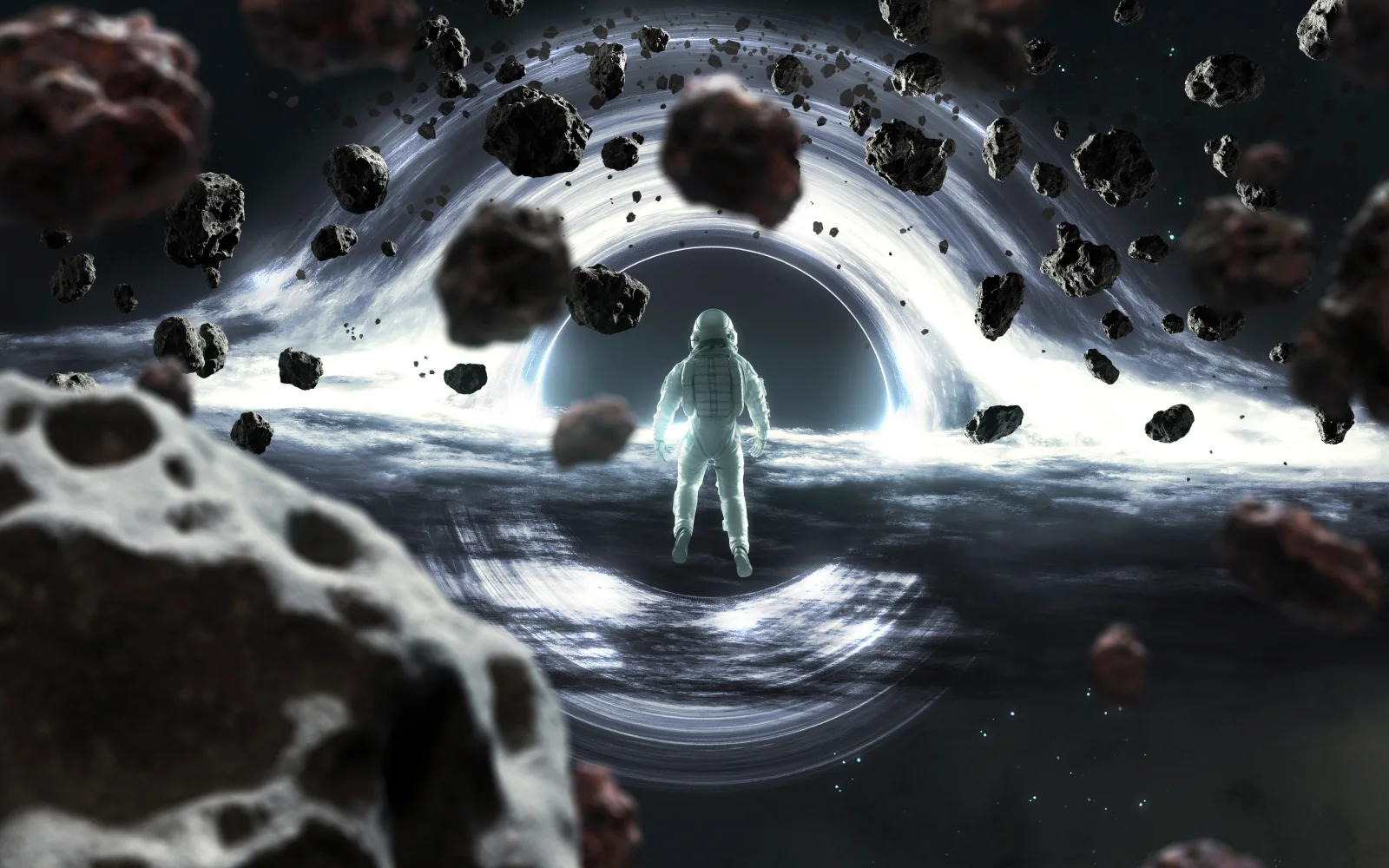 Astronaut Gargantua Schwarz hole