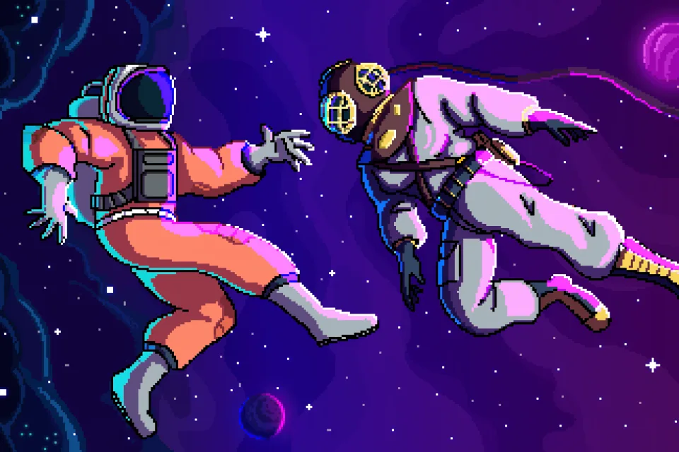 Astronauts Pixel Kunst